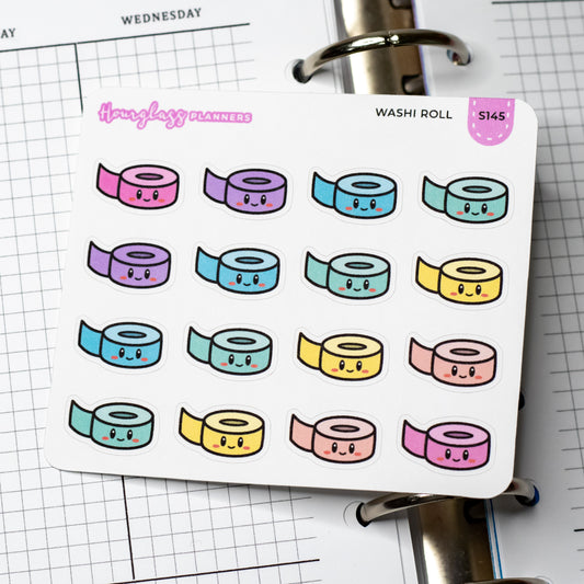 Cute Washi Roll Planner Sticker Sheet