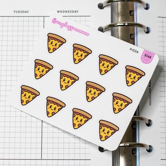 Cute Pizza Icon Planner Sticker Sheet