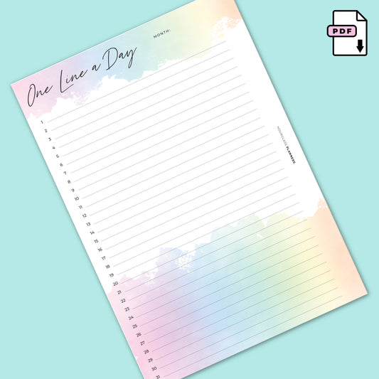 Rainbow Printable: One Line a Day