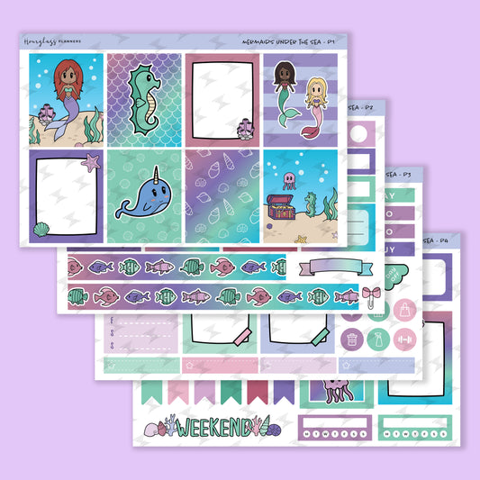 Mermaids Under the Sea Weekly Vertical Sticker Kit