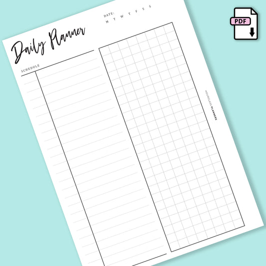 Minimal Printable: Daily Schedule Grid