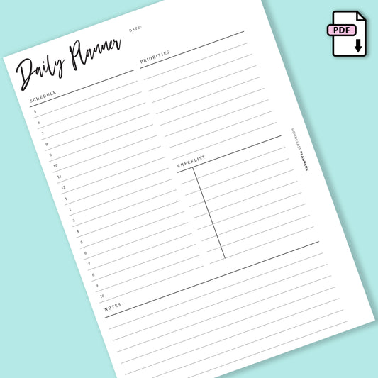 Minimal Printable: Daily Schedule Planner