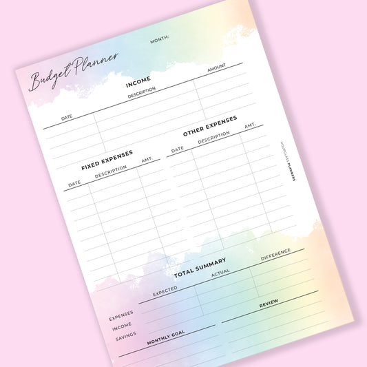 Rainbow Printed: Budget Planner