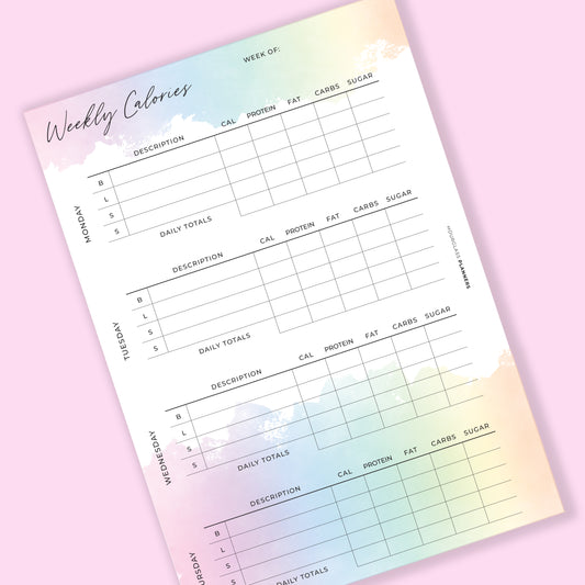 Rainbow Printed: Weekly Calorie Tracker