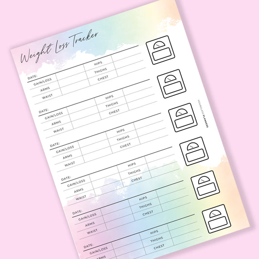 Rainbow Printed: Weight Loss Tracker